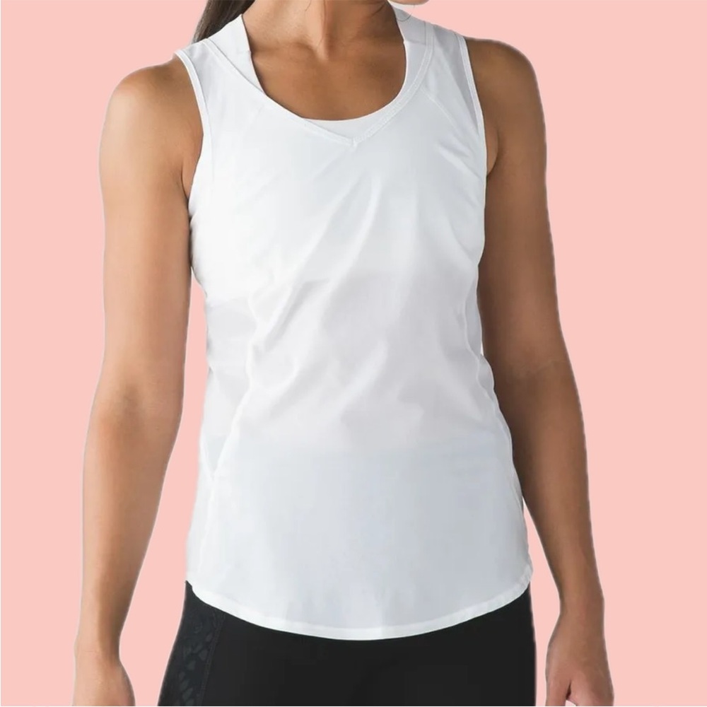 Lululemon white Run with the Sun tank top